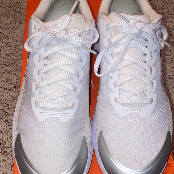 WORN ONCE! Nike Air Max Nuaxis… white and silver - Picture 2 of 8